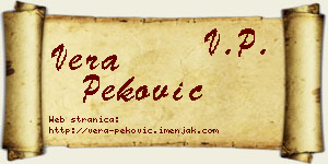Vera Peković vizit kartica